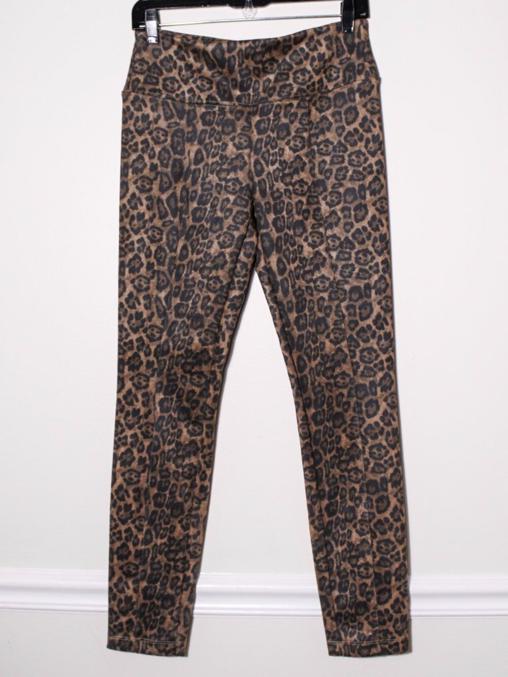 Philosophy Faux Suede Pull On Animal Print Ponte Pants Slim Stretch Size S